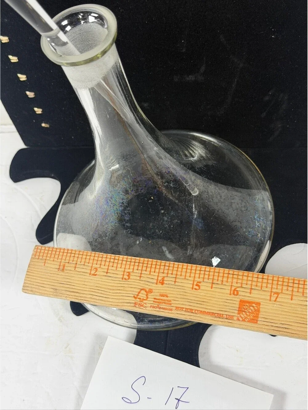 Vintage Krosno Poland Glass Decanter with Stirring Rod S-17